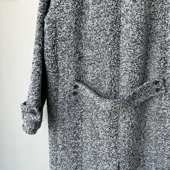 J. Crew Relaxed Italian Topcoat Gray Winter Jacket in Herringbone Size 0 - Picture 7 of 10